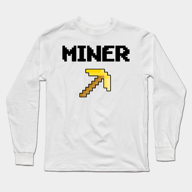 Gold Pickaxe Miner Long Sleeve T-Shirt by Mamon